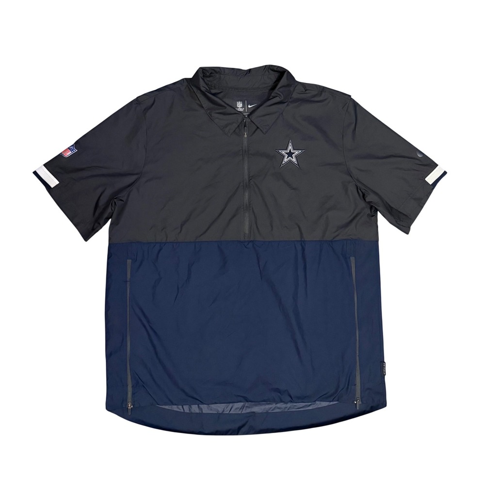 Nike Dallas Cowboys NFL Onfield 1/4 Zip Short Sleeve Jacket Mens L Windbreaker